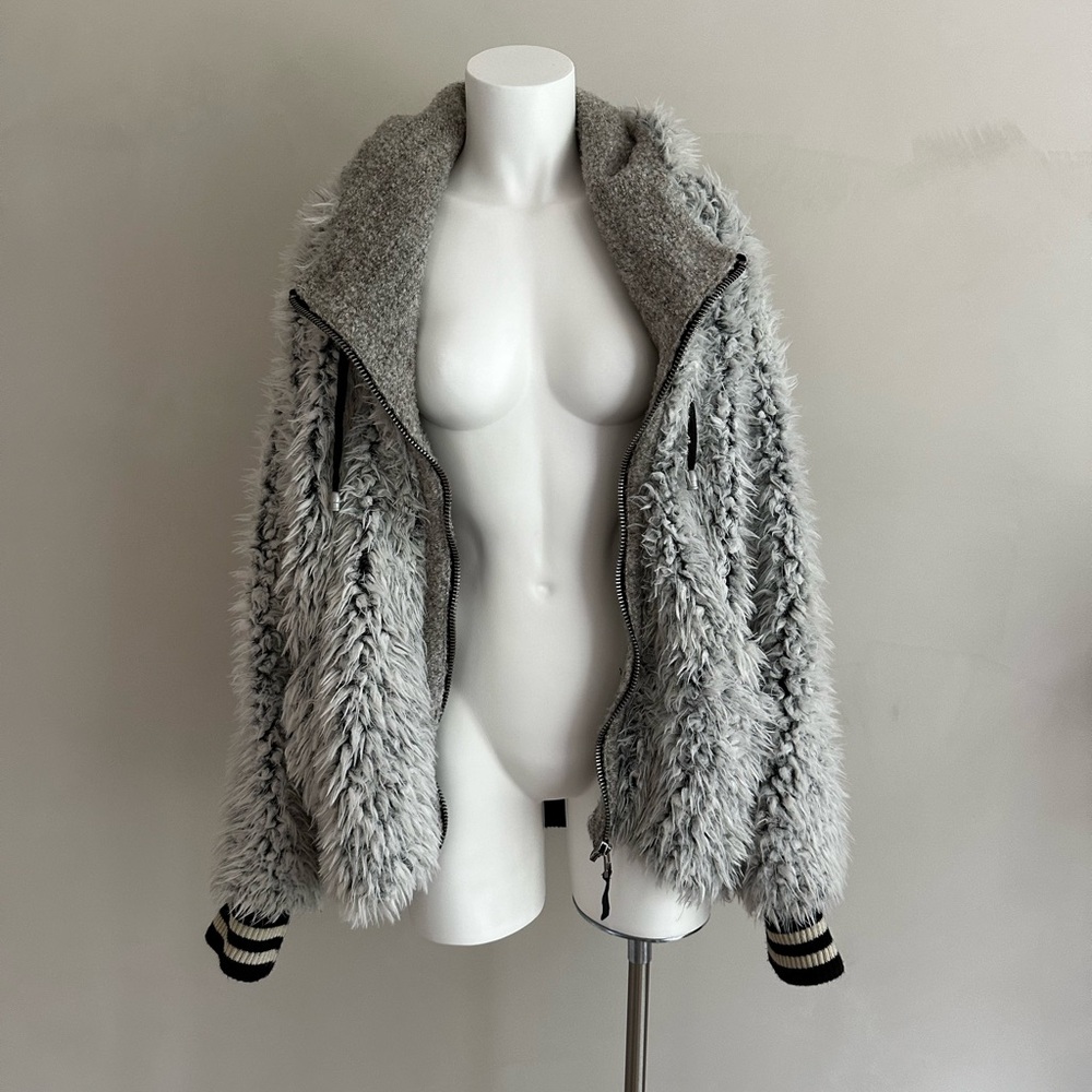 Free People frosted blue sherpa jacket